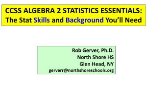 CCSS ALGEBRA 2 STATISTICS ESSENTIALS Descriptive