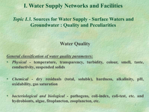 I. Water Supply Networks and Facilities Topic I.3. Sources for Water