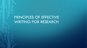 Principles of Effective Writing for research
