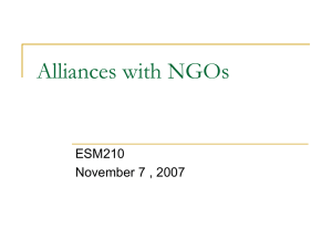 Alliances with NGOs