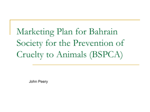 Marketing Plan for Bahrain Society for the Prevention of Cruelty to