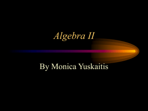 Algebra II - World of Teaching