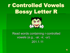 r Controlled Vowels