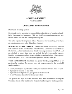 ADOPT–A–FAMILY Christmas 2012 GUIDELINES FOR SPONSORS