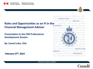 Roles and Opportunities as an FI in the Financial Management Advisor