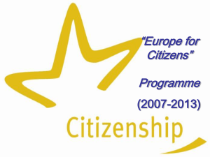 Europe for Citizens 2007-2013: Active European