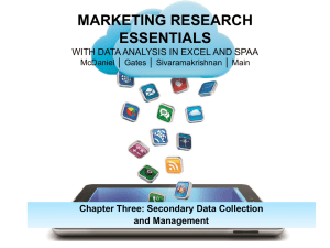 Chapter Three: Secondary Data Collection and Management