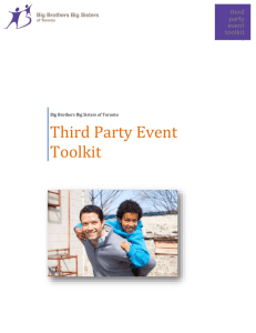 Third Party Event Toolkit - Big Brothers Big Sisters of Toronto