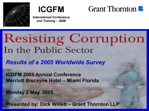 Resisting Corruption In The Public Sector Results of a 2005