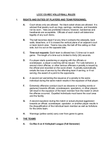 LCCC CO-REC VOLLEYBALL RULES RIGHTS AND DUTIES OF