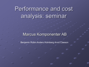 Performance and cost analysis: seminar