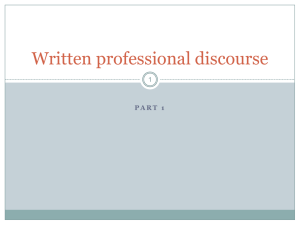 Exploring professional discourse