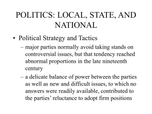 POLITICS: LOCAL, STATE, AND NATIONAL
