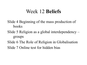 Week 12 Beliefs
