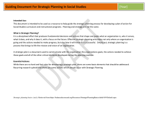 Guiding Document For Strategic Planning In Social Studies