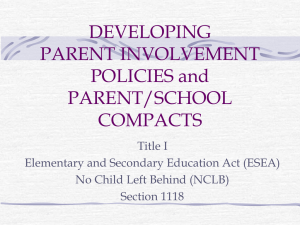Developing Parent Involvement Policies