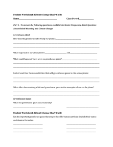 Student Worksheet: Climate Change Study Guide
