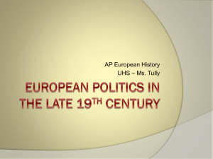 European Politics in the Late 19th Century