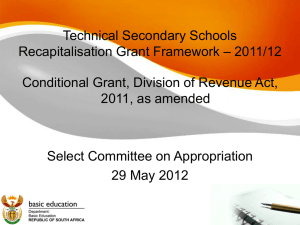 Technical Secondary Schools Recapitalisation Grant Framework