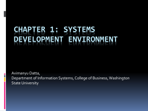 Chapter 1: Systems Development Environment