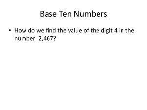 Base Ten Numbers
