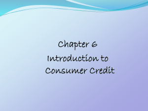 Introduction to Consumer Credit
