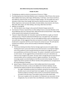 2011 NEISA Fall Executive Committee Meeting Minutes