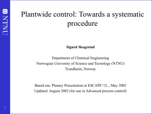 Plantwide control: Towards a systematic procedure