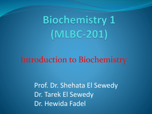 Biochemistry 1 (MLBC-201)