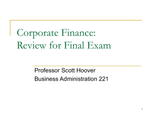 Corporate Finance MGMT 221