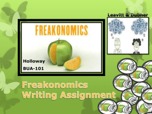 Freakonomics Instructions: Part 1