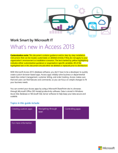 What's new in Access 2013 - Microsoft Center