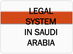LEGAL SYSTEM IN SAUDI ARABIA
