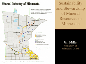 Sustainability and Stewardship of Mineral Resources in Minnesota