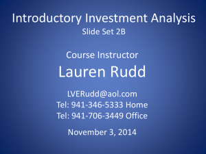 Introductory Investment Analysis – Slide Set 2B