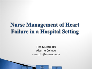 Tina Munzu, 2010. Nurse Management of Heart Failure in a Hospital