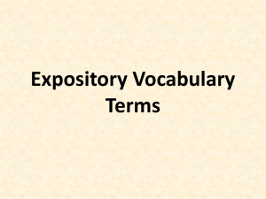 Expository Vocabulary Terms