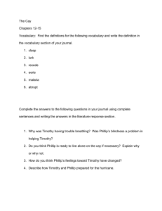 The Cay Chapters 12-15 Vocabulary: Find the definitions for the