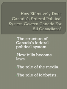 How Effectively Does Canada*s Federal Political System Govern