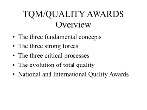 TQM/QUALITY AWARDS Overview