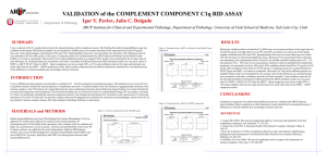 SUMMARY VALIDATION of the COMPLEMENT COMPONENT C1q