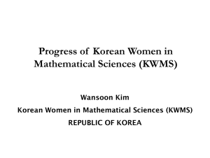 Korea - Diversity in the Mathematics and Scientific Community