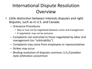 International Dispute Resolution Overview