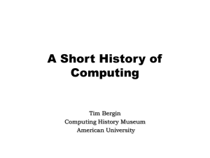 History - American University Computing History Museum
