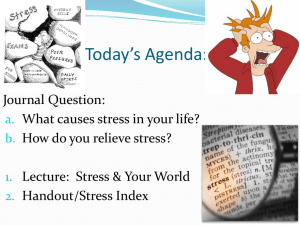 Lecture PowerPoint "Managing Stress in the World Around You"