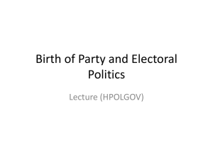 Birth of Party and Electoral Politics