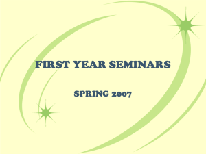 first year seminars