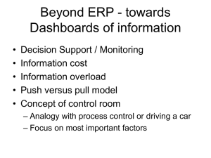 Beyond ERP - towards Dashboards of information