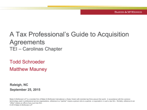 Raleigh TEI (Sept 2015) - A Tax Professionals Guide to Acquisition