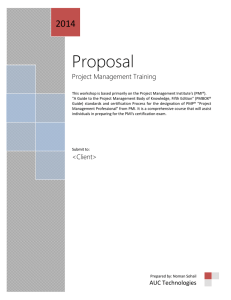 Project Management with PMP Exam Prep Training Proposal 2014